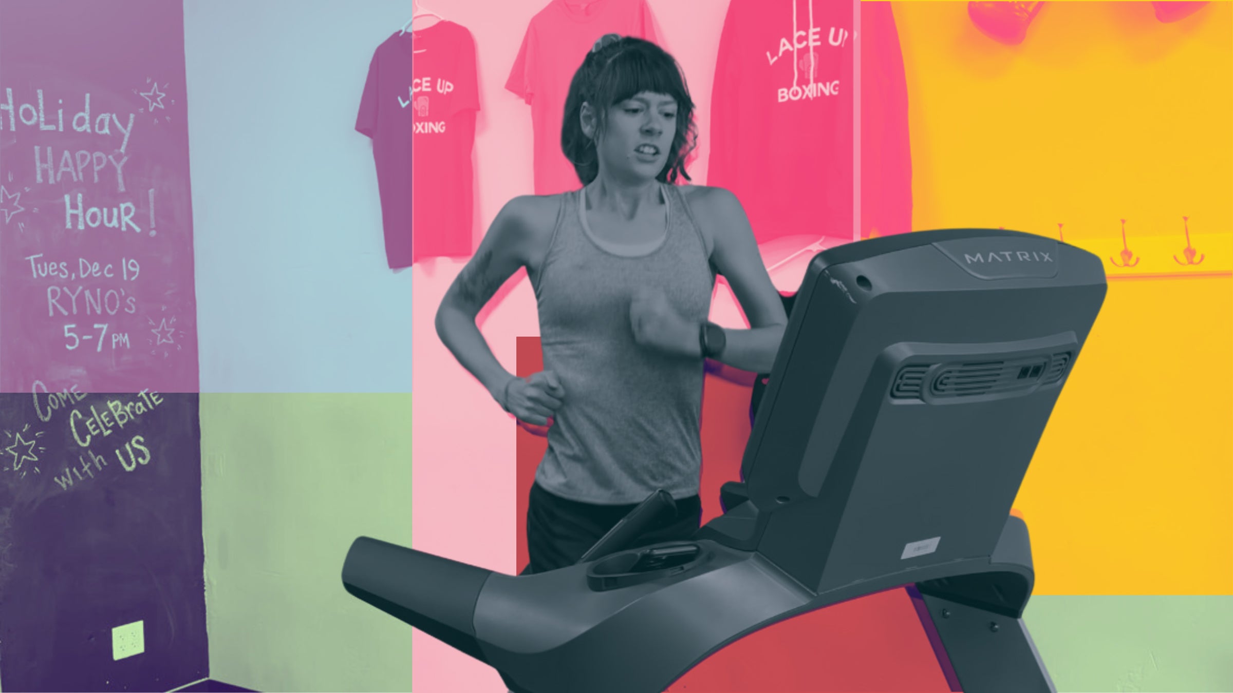 Zoe Rom doing the Taylor Swift Eras workout on a treadmill