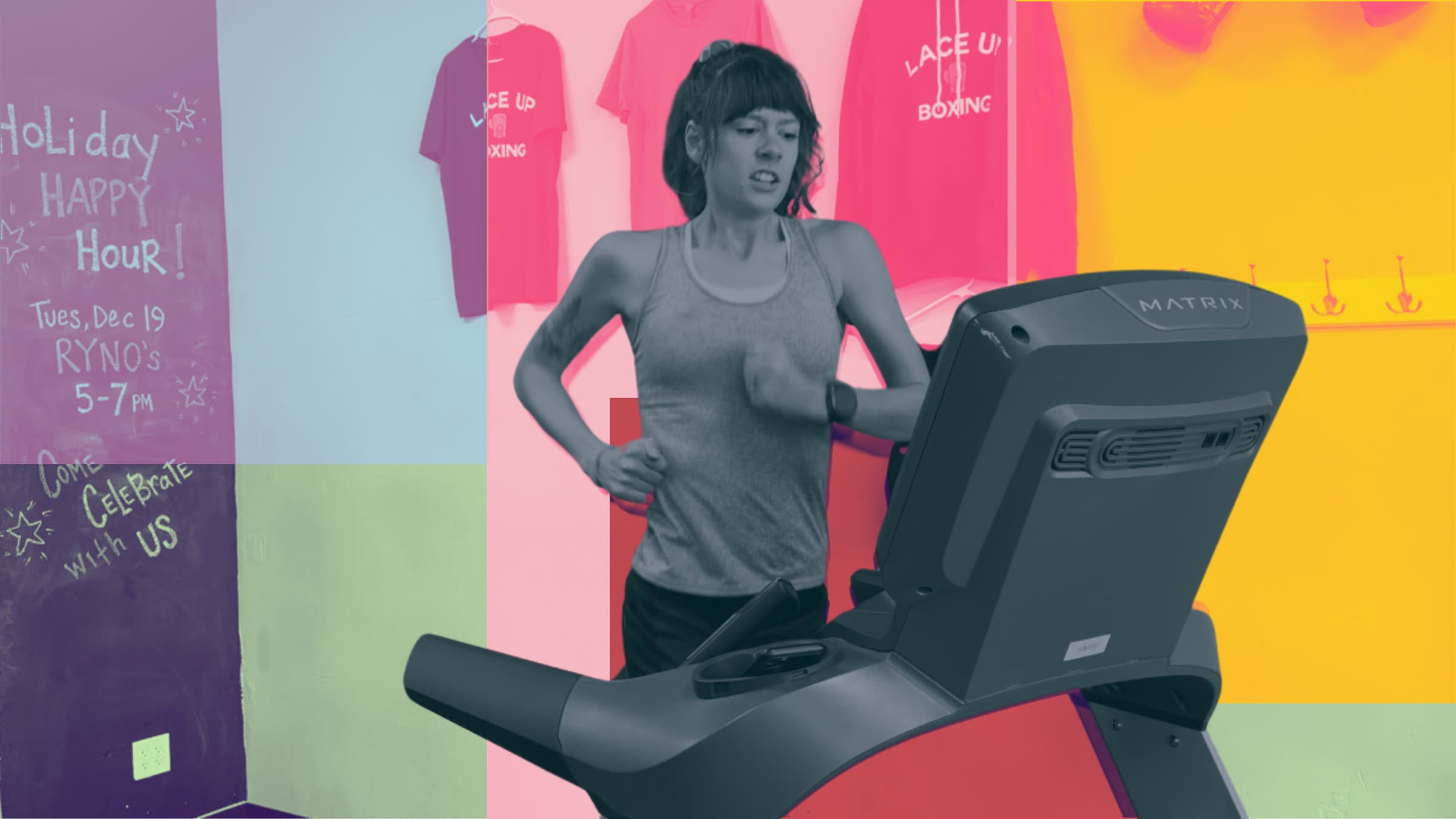 Zoe Rom doing the Taylor Swift Eras workout on a treadmill