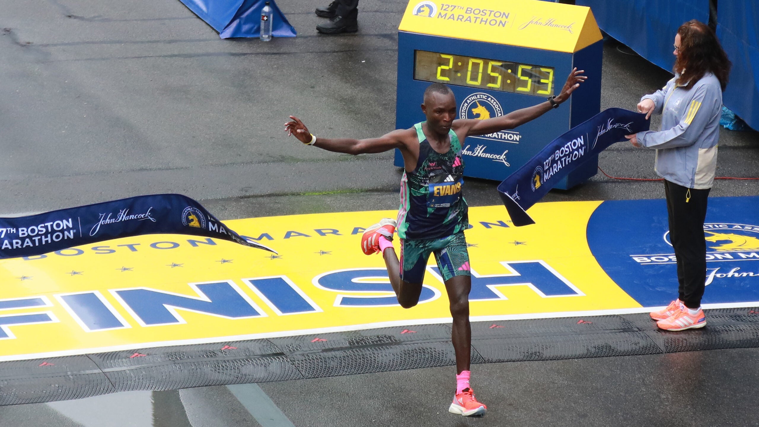Evans Chebet won his second straight Boston Marathon title in 2023.