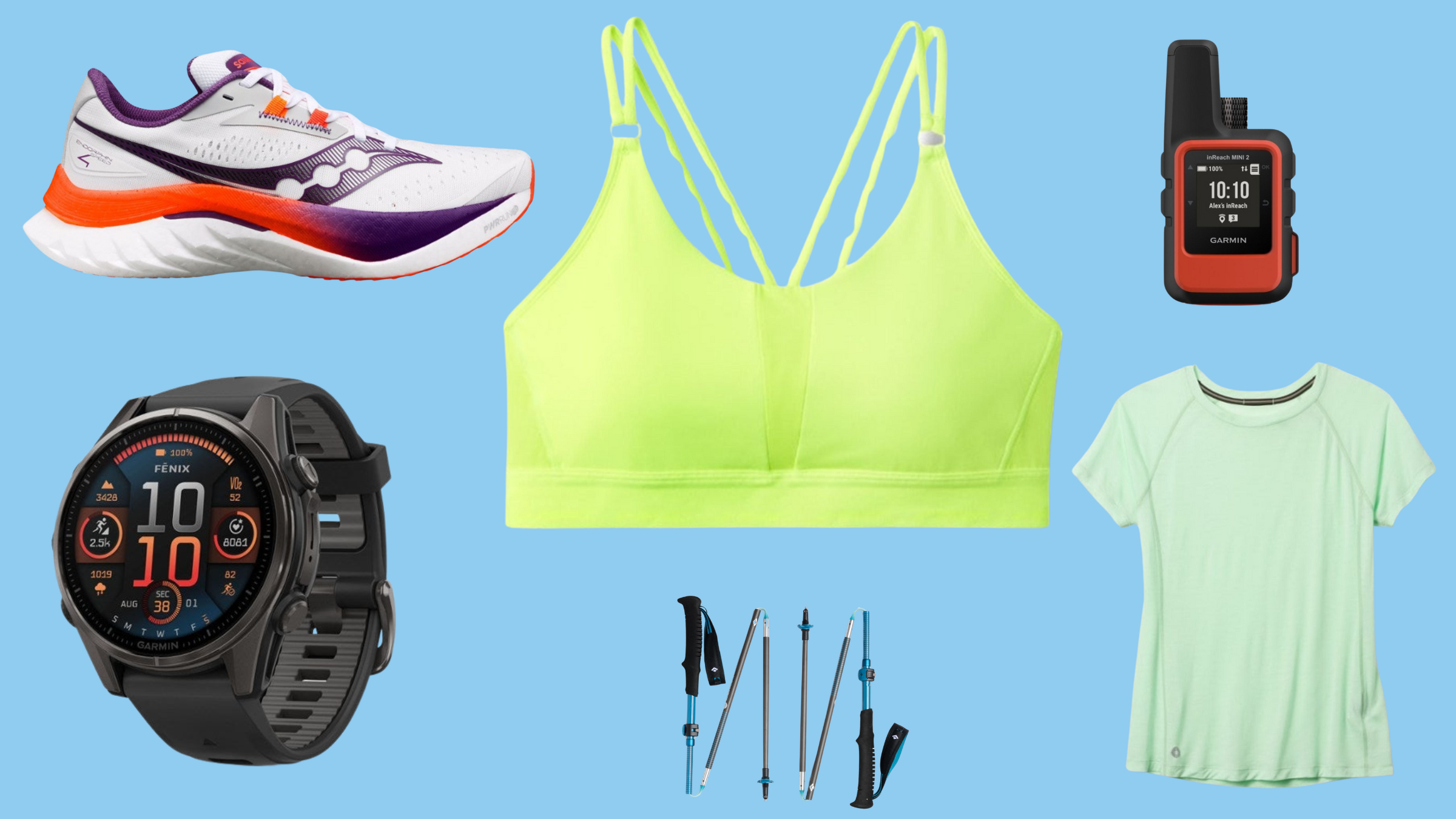 a collage of REI gear